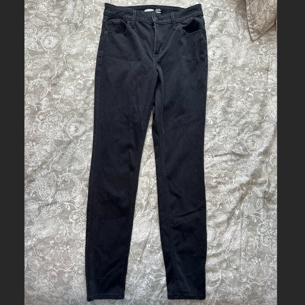 Old Navy 24/7 Sculpt High Rise Rockstar Super Skinny Black Jeans